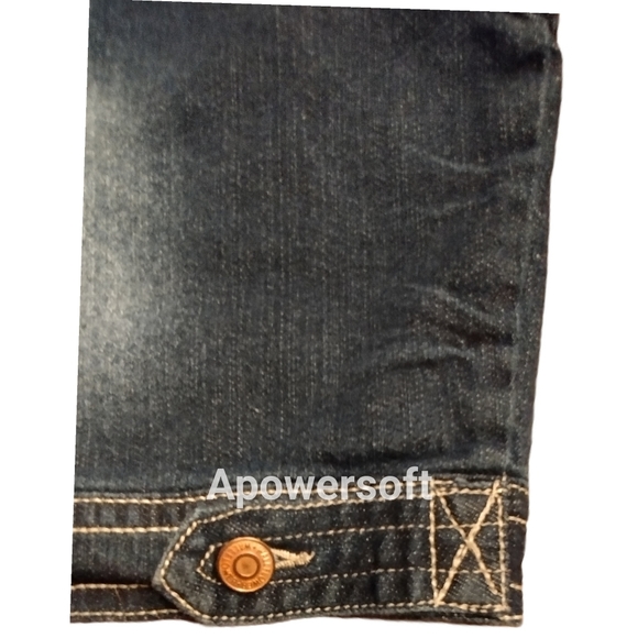 Wallflower Juniors Size XL Distressed Denim Vest, Dark wash denim blue - Picture 6 of 7